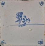 Tegel - Zeldzame tegel - 1650-1700 - Schaatsende Engel