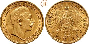 20 Mark goud 1897 A Kaiserreich: Preussen Pruisen: Wilhel... beschikbaar voor biedingen