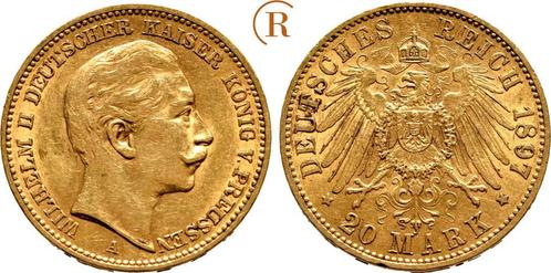 20 Mark goud 1897 A Kaiserreich: Preussen Pruisen: Wilhel..., Postzegels en Munten, Munten en Bankbiljetten | Toebehoren, Verzenden