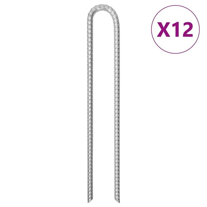 vidaXL Tentharingen 12 st U-vormig Ø12 mm 41,5 cm, Caravans en Kamperen, Tentaccessoires, Nieuw, Verzenden