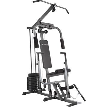 Krachtstation home gym met bankdrukmodule - zwart