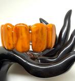 Breed manchetarmband van Baltisch amber in toffeekleur -, Collections