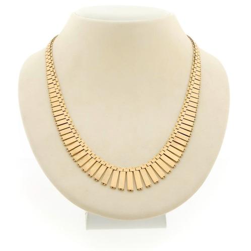 18 Krt. Gouden Cleopatra collier | 43 cm (schakelketting), Handtassen en Accessoires, Kettingen, Overige kleuren, Gebruikt, Goud