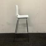 Tweedehands barkruk zithoogte 77 cm, wit - chroom, Huis en Inrichting, Barkrukken, Gebruikt