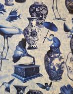 TISSU Vases Paradis avec singes et flamants roses -