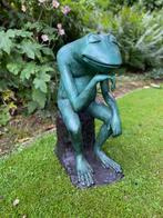 sculptuur, Large Thinking Frog - 55 cm - Gepatineerd brons