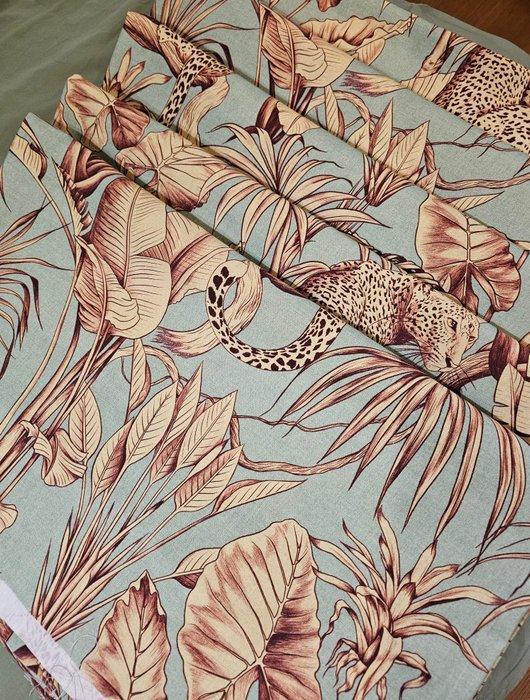 Tissu exclusif en style bohème avec Giaguaro - Vert deau, Antiek en Kunst, Antiek | Tapijten, Tafelkleden en Textiel