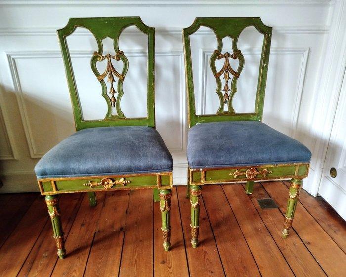 Bijzetstoel - Polychroom hout, Antiquités & Art, Antiquités | Meubles | Chaises & Canapés