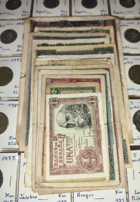 Spanje: 60 munten, plus 16 oude biljetten. Periode, Postzegels en Munten, Munten | Europa | Niet-Euromunten