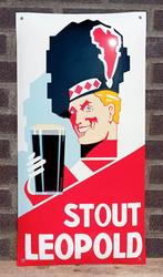 Stout Leopold emaille bier bord, Collections, Verzenden