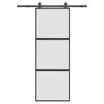 vidaXL Schuifdeur met beslag 76x205 cm gehard glas en, Doe-het-zelf en Bouw, Deuren en Vliegenramen, Verzenden, Nieuw