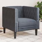vidaXL Geruit Donkergrijs 71 x 74,5 x 70,5 cm Fluweel, Huis en Inrichting, Verzenden, Nieuw
