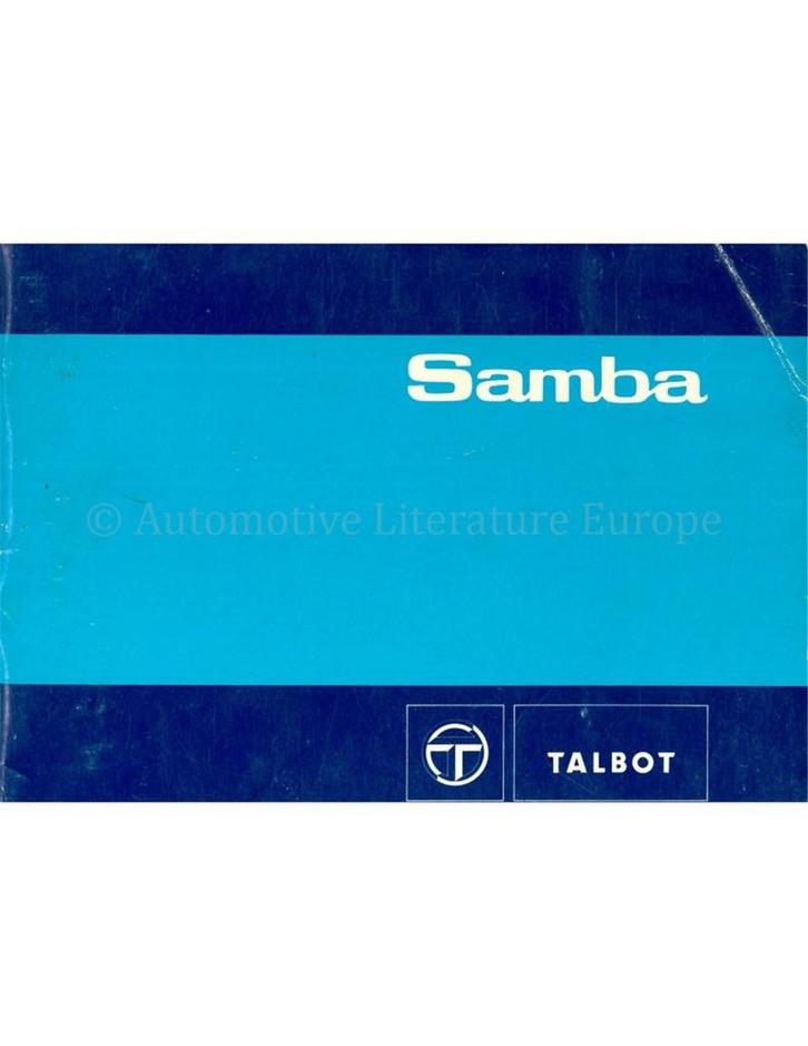 1981 TALBOT SAMBA INSTRUCTIEBOEKJE, Autos : Divers, Modes d'emploi & Notices d'utilisation