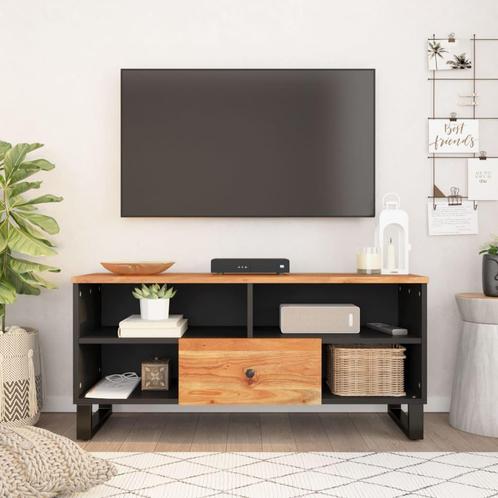 vidaXL Tv-meubel 100x33x46 cm massief acaciahout en bewerkt, Huis en Inrichting, Kasten |Televisiemeubels, Nieuw, Verzenden