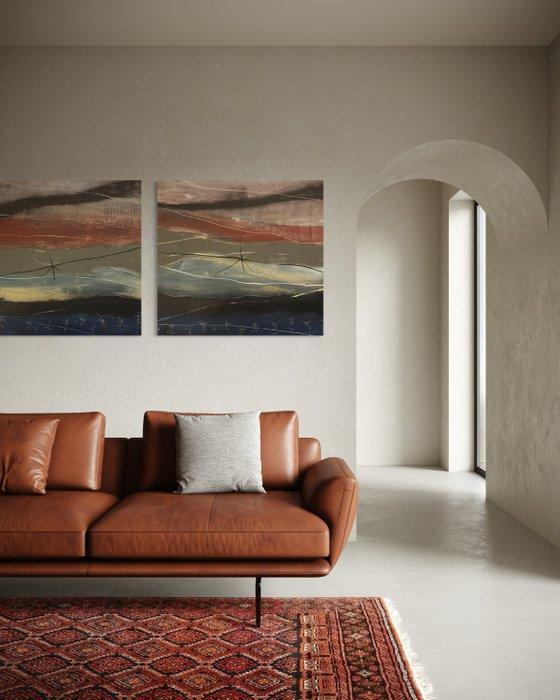 Masaki Kazushi - Clarity 1230 XL - Dyptich Exclusive, Antiek en Kunst, Kunst | Schilderijen | Modern