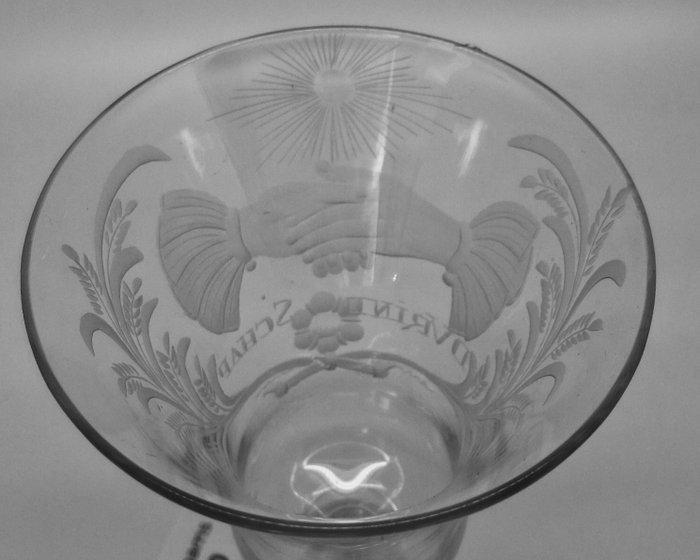 Wijnglas - Nederlands gegraveerd Engels Wijnglas D, Antiek en Kunst, Antiek | Glaswerk en Kristal