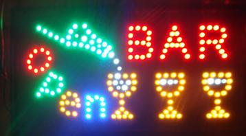 Bar drank cafe LED bord lamp verlichting lichtbak reclamebor, Verzenden