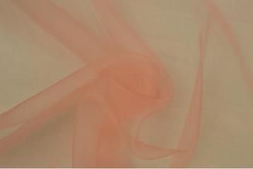 15 meter organza stof - Zalmroze, Verzenden