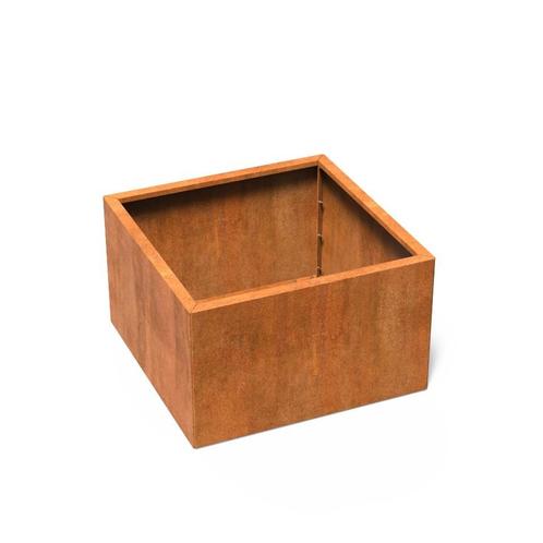 Cortenstaal plantenbak ‘Connect’ 100x100x60cm - Met bodem, Tuin en Terras, Bloembakken en Plantenbakken, 60 cm of meer, 100 cm of meer