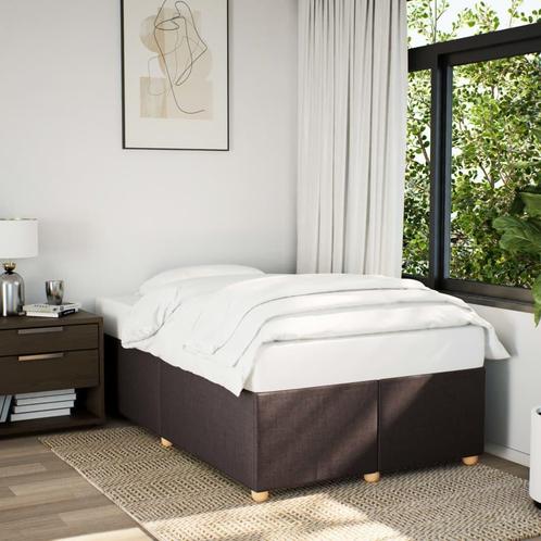 vidaXL Bedframe zonder matras 120x190 cm stof donkerbruin, Huis en Inrichting, Slaapkamer | Bedden, Nieuw, Verzenden