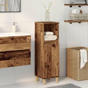 vidaXL Badkamerkast 30x30x100 cm bewerkt hout oud, Huis en Inrichting, Badkamer | Badkamermeubels, Verzenden, Nieuw
