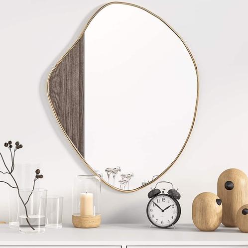 vidaXL Wandspiegel 60x50 cm goudkleurig, Huis en Inrichting, Woonaccessoires | Spiegels, Nieuw, Verzenden