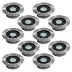 Buitenverlichting zonne-energie Set 10 stuks Puck grondspot, Verzenden, Nieuw
