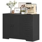 Dressoirkast - Moderne stijl - 4 laden - Zwart, Huis en Inrichting, Kasten | Ladekasten, Ophalen of Verzenden, Nieuw, Modern