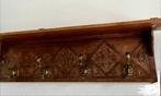 Kapstok - Antieke art deco kapstok met mantel haken messing