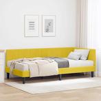 vidaXL met matras met hoofdeinde Geel 100 x 200 cm Fluweel, Verzenden, Nieuw