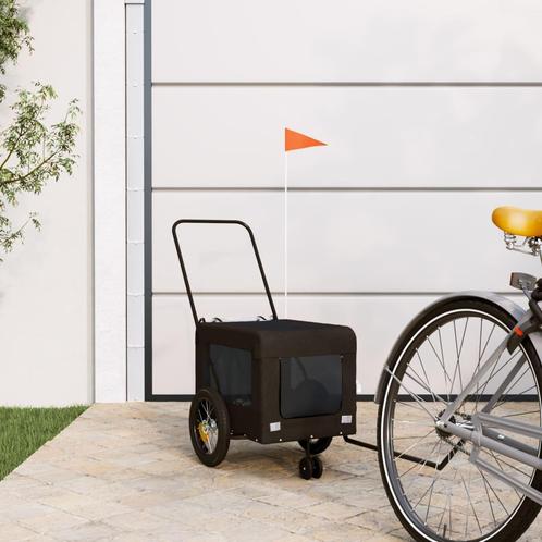 vidaXL Hondenfietstrailer oxford stof en ijzer zwart, Dieren en Toebehoren, Overige Dieren-accessoires, Nieuw, Verzenden