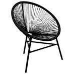 vidaXL Tuinmaanstoel poly rattan zwart, Verzenden, Nieuw