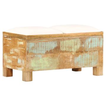 vidaXL Opbergbankje 80x40x40 cm massief gerecycled hout, Verzenden
