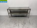 RVS Dubbele Etagère Brug 140 x 37 x 70,5 cm Horeca, Articles professionnels, Ophalen of Verzenden