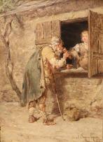 José Serra y Porson (1824-1910) - Zwerver bij taverne