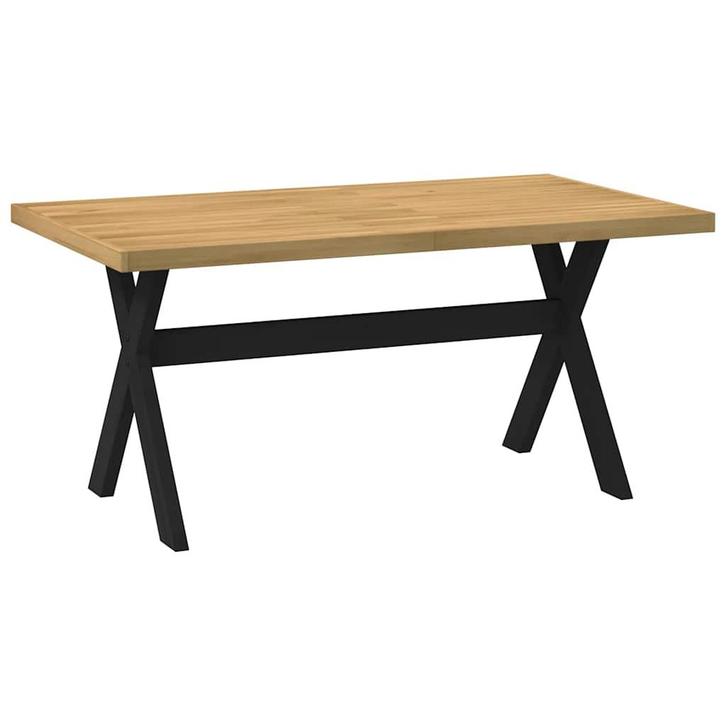 vidaXL Eettafel NOAIN X-vormige poten 160x90x75 cm massief, Huis en Inrichting, Tafels | Eettafels, Nieuw, Verzenden
