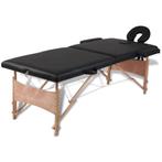 vidaXL Table de massage pliable Noir 2 zones avec cadre, Neuf, Verzenden