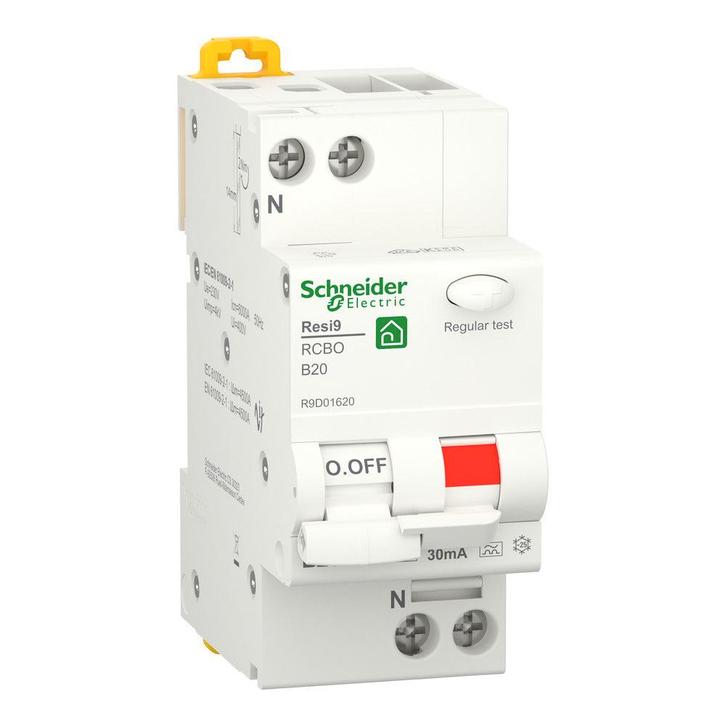 Schneider Resi9 RCBO 20A 30mA Type A Disjoncteur, Doe-het-zelf en Bouw, Elektriciteit en Kabels, Verzenden