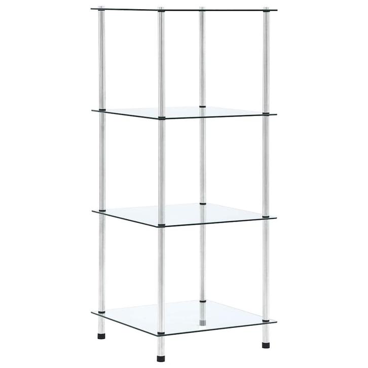 vidaXL Kastje 4-laags 40x40x100 cm gehard glas transparant, Huis en Inrichting, Kasten | Boekenkasten, Nieuw, Verzenden