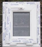 pvc raam , chassis , venster 41 x 50 wit / staalblauw 5011, Doe-het-zelf en Bouw, Kunststof, Minder dan 75 cm, Raamkozijn, Nieuw