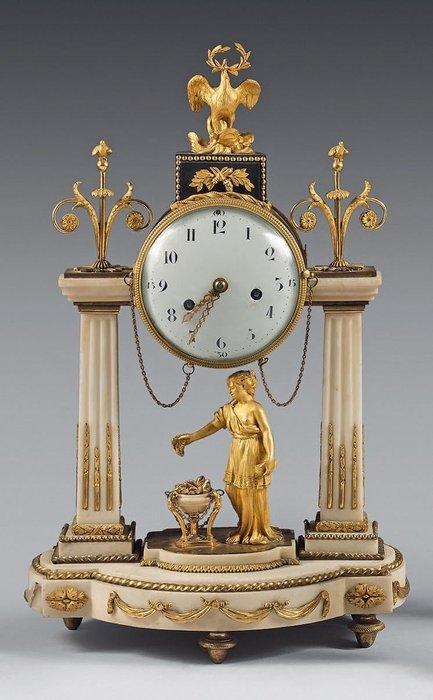 pendule avec portiques à poser - Louis XVI - Ormolu, marbre, Antiek en Kunst, Antiek | Klokken