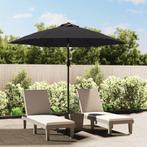 vidaXL Parasol met metalen paal 300 cm zwart, Tuin en Terras, Verzenden, Nieuw