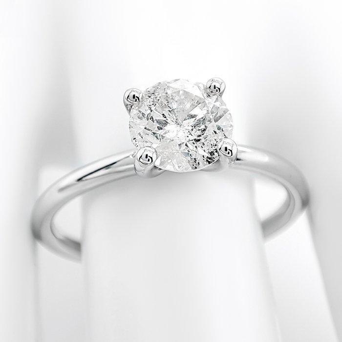 Ring - 14 karaat Witgoud - 1.08ct. tw. Diamant (Natuurlijk), Handtassen en Accessoires, Ringen