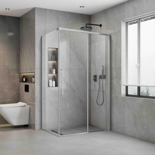 Douchecabine BWS Cuadro 140x80x200 cm Anti-Kalk Coating, Doe-het-zelf en Bouw, Sanitair, Douche, Nieuw, Chroom, Ophalen of Verzenden