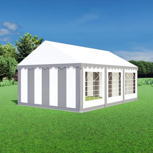 Partytent 4x6 PVC - Classic | Grijs / wit, Jardin & Terrasse, Tonnelles, Envoi