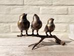 Beeldje - 3 birds on a twig - Brons