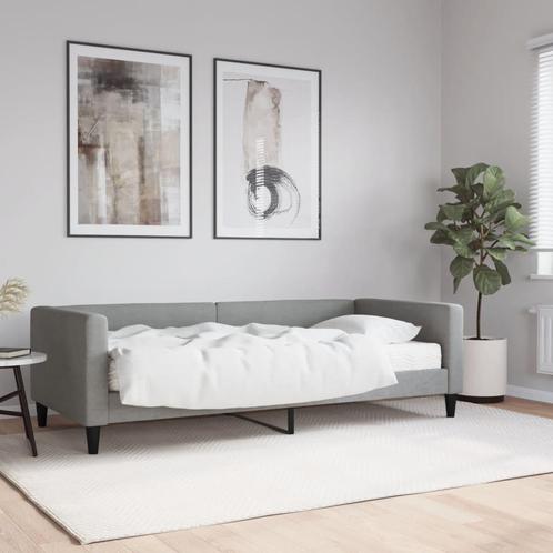 vidaXL Lit de jour avec matelas gris clair 90x200 cm, Huis en Inrichting, Slaapkamer | Bedden, Verzenden