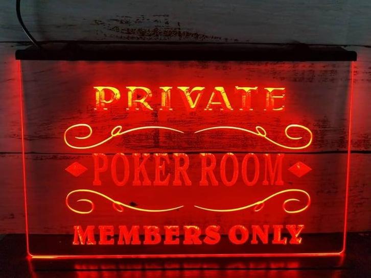 Poker room neon bord lamp LED cafe verlichting reclame licht, Huis en Inrichting, Lampen | Overige, Nieuw, Verzenden