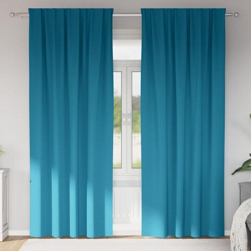 vidaXL Gordijnen met gordijnen 2 pcs Turquoise 260 x 140 cm, Huis en Inrichting, Stoffering | Gordijnen en Lamellen, Nieuw, Verzenden