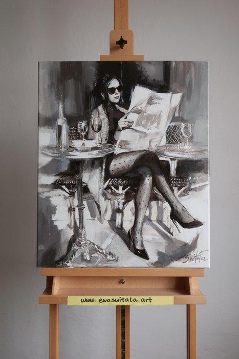 Ewa Switala - A Cafe Moment, Antiek en Kunst, Kunst | Schilderijen | Modern